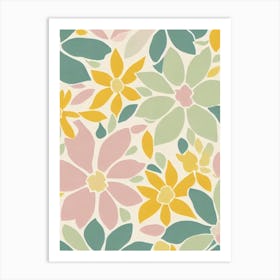 Laurel Pastel Floral 4 Flower Art Print