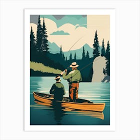 Flyfishing In A River Art Print