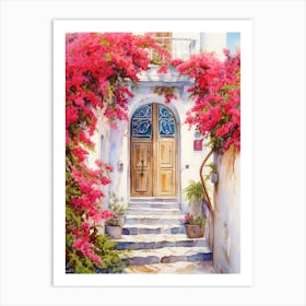 Amalfi, Italy   Mediterranean Doors Watercolour Painting 12 Art Print