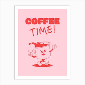 Coffee Time - Pink Art Print