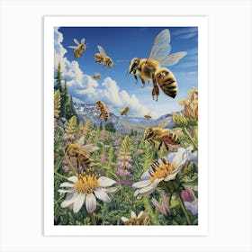 Africanized Honey Bee Storybook Illustration 17 Art Print