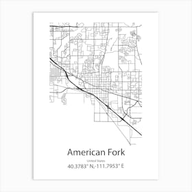 American Fork,United States Minimalist Map Art Print