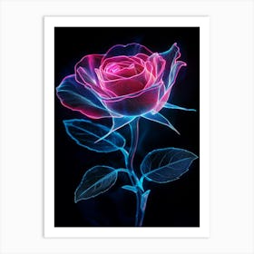 Neon Rose 2 Art Print