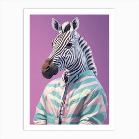 Zebra Wearing Jacket Art Print