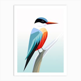 Colourful Geometric Bird Common Tern 2 Art Print