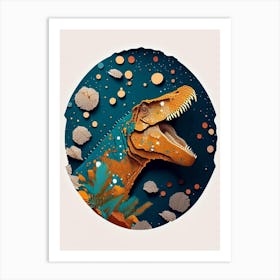 Gorgosaurus Terrazzo Style Dinosaur Art Print