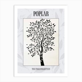 Poplar Tree Simple Geometric Nature Stencil 4 Poster Art Print