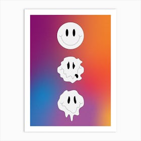 Dripping Smiley 4 Art Print