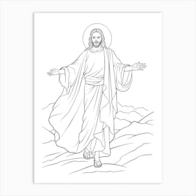 Line Art Inspired By The Yellow Christ 3 Art Print