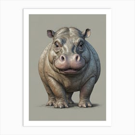 Default Draw Me Funny A Hippo With A Silly Toothy Grin Nostril 0 Art Print