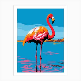 Andy Warhol Style Bird Greater Flamingo 1 Art Print