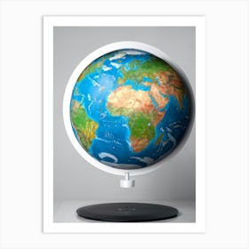 An Illustrious Piece Of Digital Render Of A Globe Highlighting Every Continent On Planet Earth Pred (2) Art Print