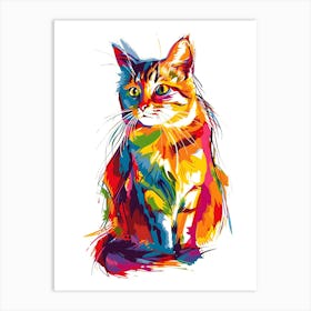 Colorful Cat Painting Art Print