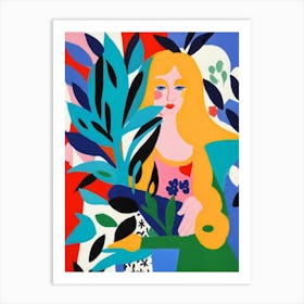 Girl In A Pot Art Print