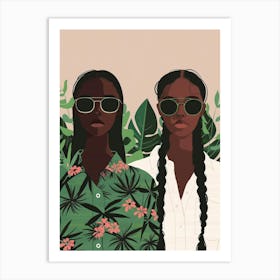 Two African Women In Sunglasses 1 Art Print