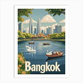 Aihrgdesign A Mid Century Modern Travel Poster For Bangkok 3 Art Print