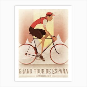 Vintage Style La Vuelta With Flag Art Print