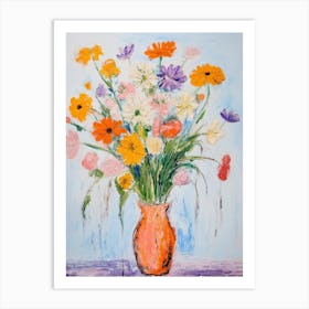 Flower Painting Fauvist Style Marigold 1 Art Print