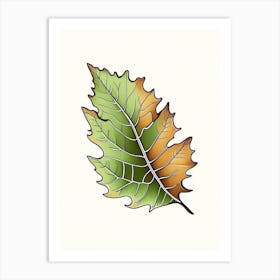 Oak Leaf Warm Tones Art Print
