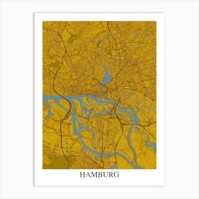 Hamburg Yellow Blue Art Print