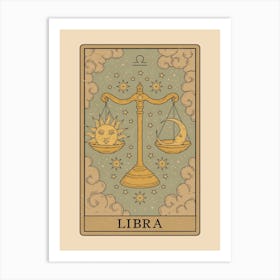 Libra Tarot Zodiac Art Print