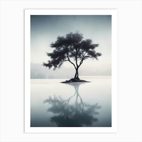 Lone Tree In Water 2 Art Print