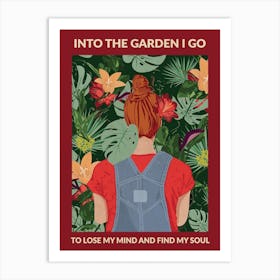 Into The Garden (Redhead & Burgundy) Art Print