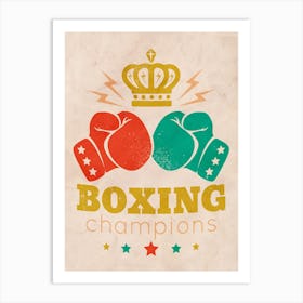 Boxing Champions vintage poster Art Print