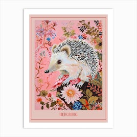 Floral Animal Painting Hedgehog 3 Poster Art Print