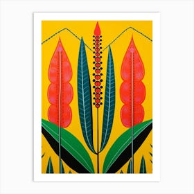 Flower Motif Painting Heliconia 1 Art Print