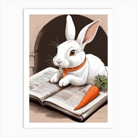 Rabbit Reading A Book 1 Art Print