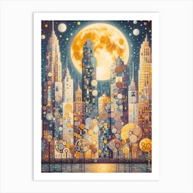 New York City Inspired By Klimt Art Print