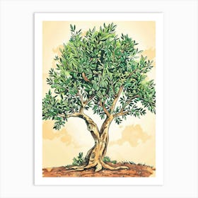 Olive Tree Storybook Illustration 1 Art Print