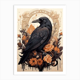 Fall Foliage Raven 1 Art Print