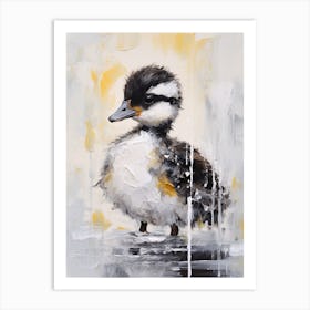 White Paint Drip Duckling 2 Art Print