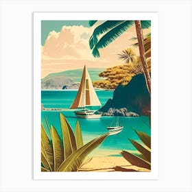 Ile Aux Nattes Madagascar Vintage Sketch Tropical Destination Art Print
