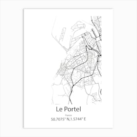 Le Portel,France Minimalist Map Art Print