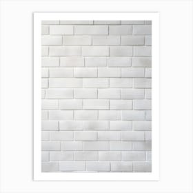 Clean White Brick Wall Art Print