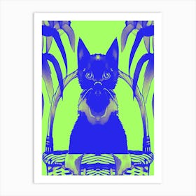 Cats Meow Bright Green 2 Art Print