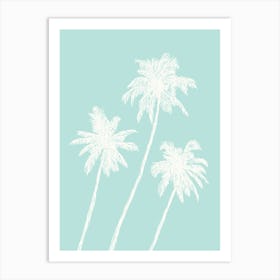 Palm Trees Aqua Art Print