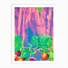 Golden Berry Risograph Retro Poster Fruit Art Print