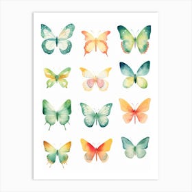 Watercolor Butterflies 13 Art Print