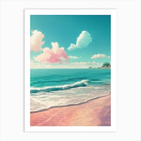 Pastel Day At The Beach Abstract Art Print