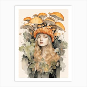 Mushroom Surreal Portrait 5 Art Print