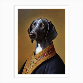 Weimaraner Renaissance Portrait Oil Painting Art Print