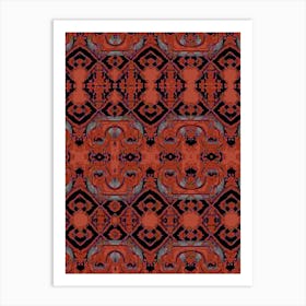 Red And Black Abstract Pattern Art Print