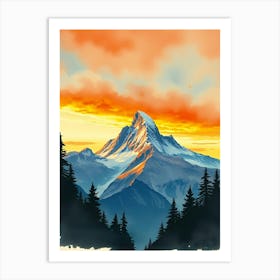 Sunset Mountain 1 Art Print