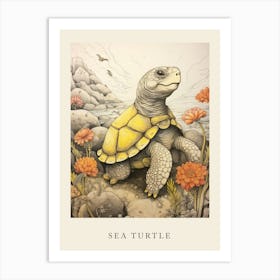 Beatrix Potter Inspired  Animal Watercolour Sea Turtle Art Print