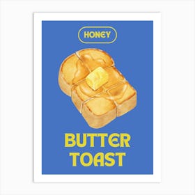 Honey Butter Toast Kitchen Illustration Art Print