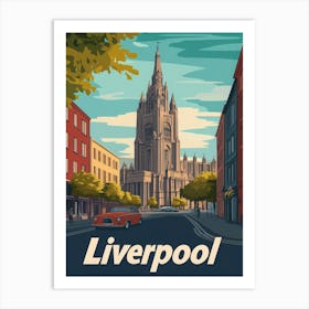 Aihrgdesign A Retro Travel Poster For Liverpool Featuring The Ea48d6b8 B6f0 4d58 9a32 5058fd28f6c9 3 Art Print